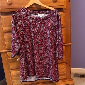 Women's Patterned Top - Pink and Black